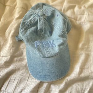 Pink Denim Baseball Hat